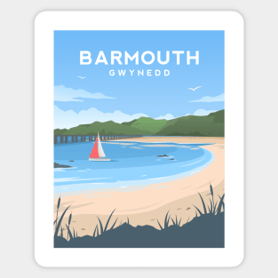 Barmouth Beach, Gwynedd, North Wales Sticker